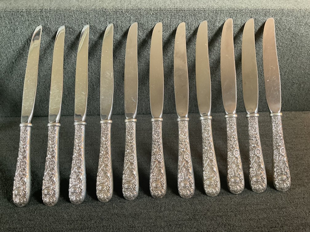 Image for S Kirk & Son “Repousse” Sterling Handled Knives