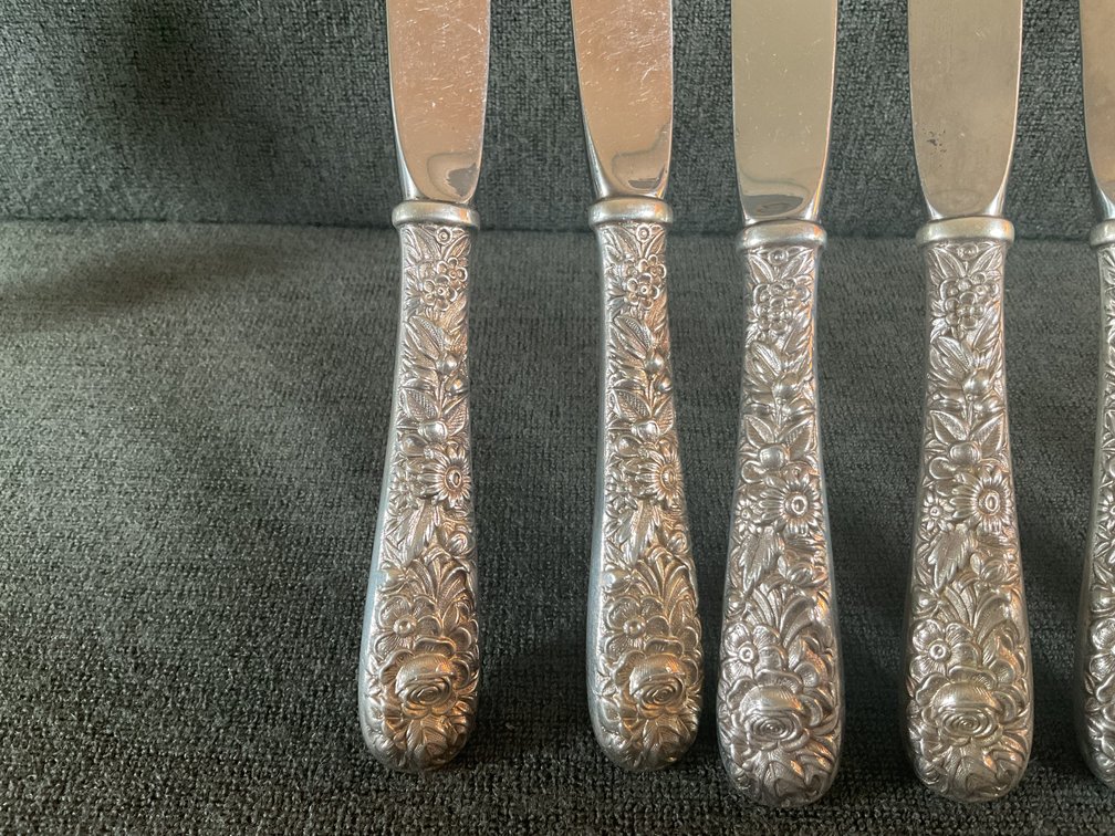 Image for S Kirk & Son “Repousse” Sterling Handled Knives