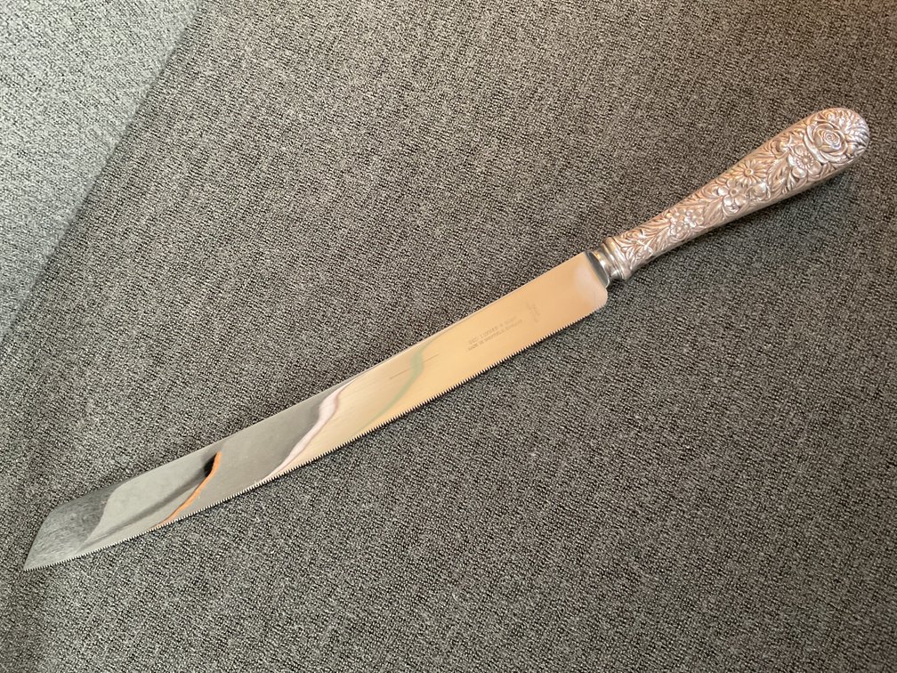Image for S Kirk & Son “Repousse” Sterling Handle Wedding Cake Knife