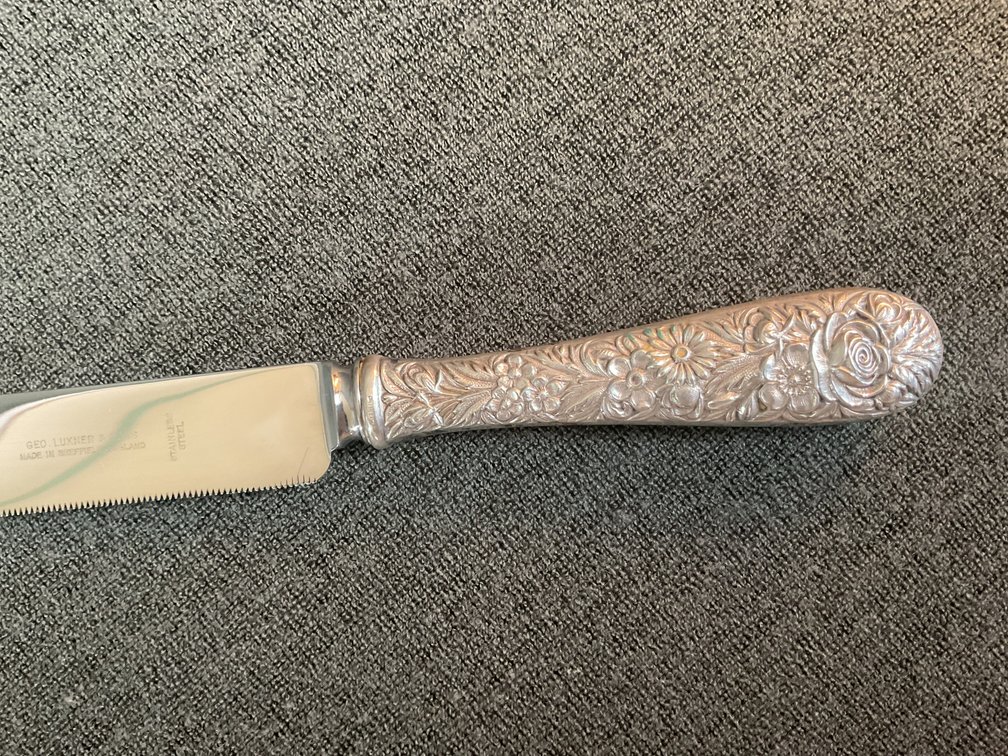 Image for S Kirk & Son “Repousse” Sterling Handle Wedding Cake Knife