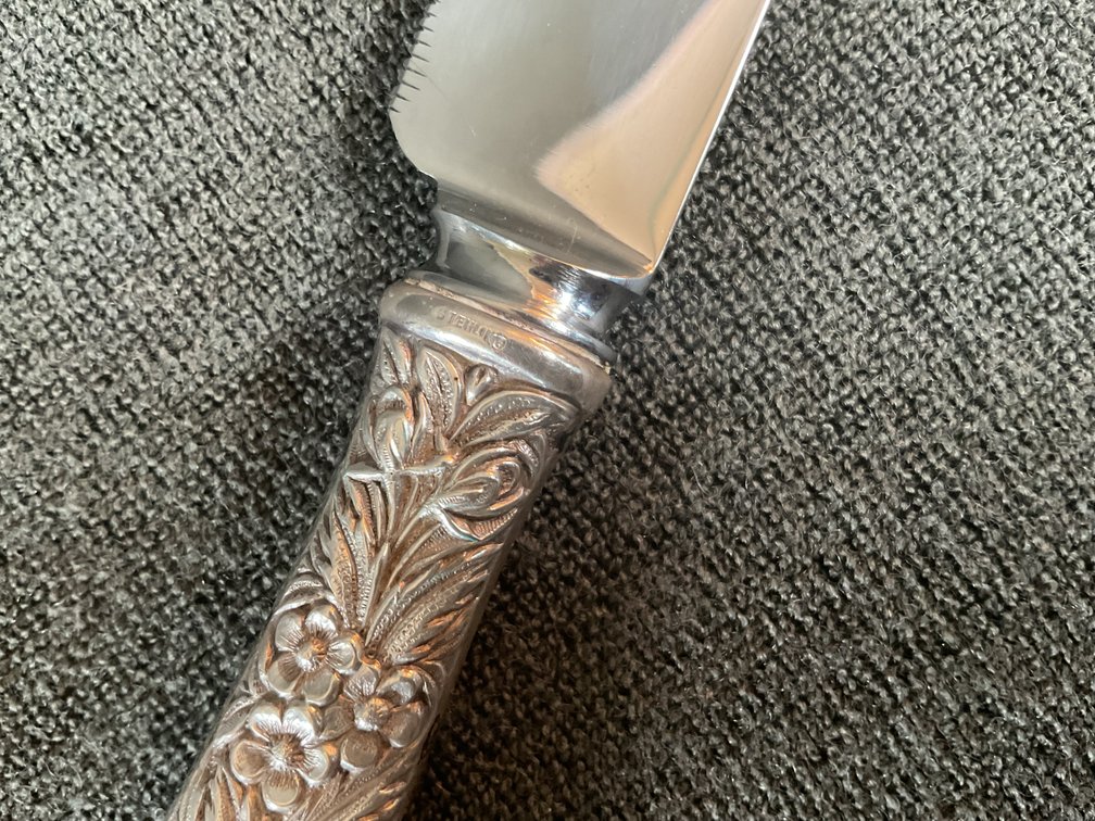 Image for S Kirk & Son “Repousse” Sterling Handle Wedding Cake Knife