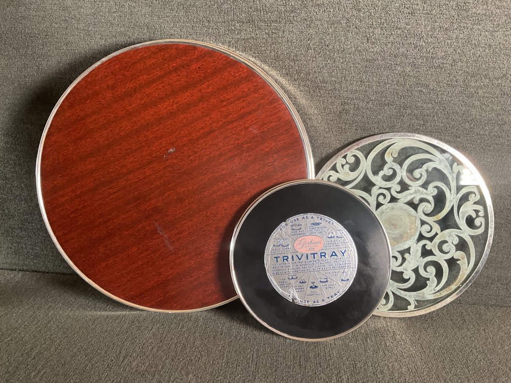 Image for Trays and Trivet with Sterling Silver