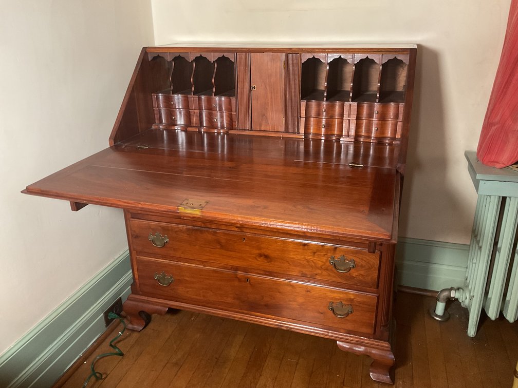 Image for Antique Hand Made Solid Walnut Desk