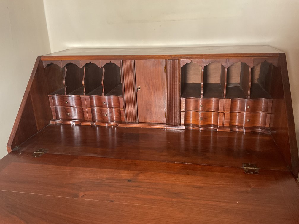 Image for Antique Hand Made Solid Walnut Desk