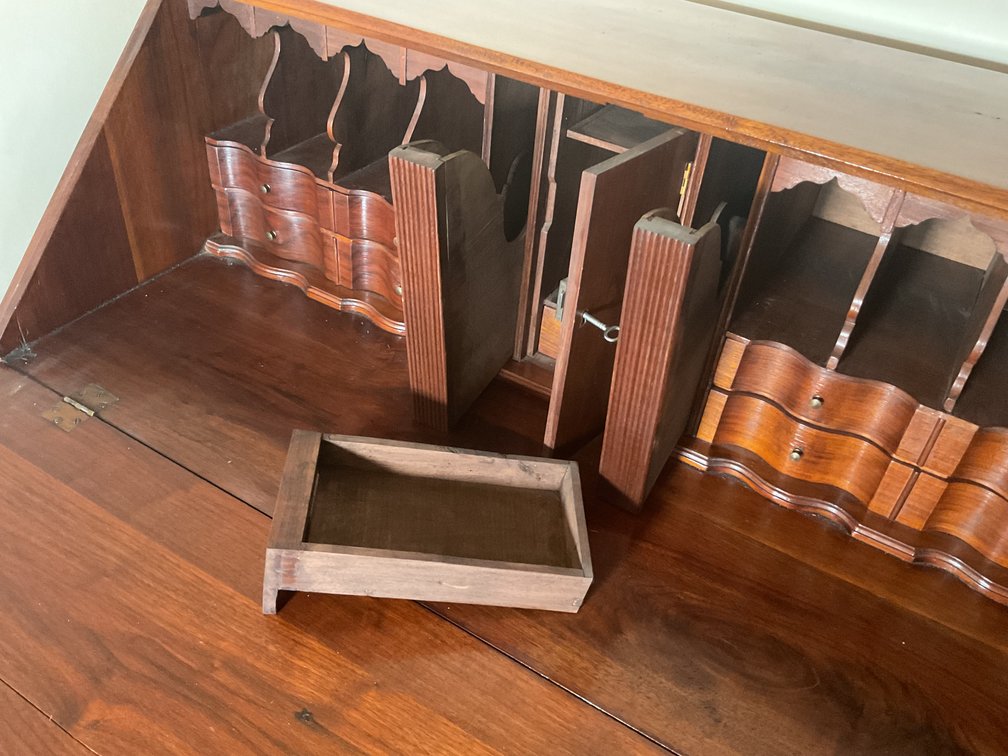 Image for Antique Hand Made Solid Walnut Desk