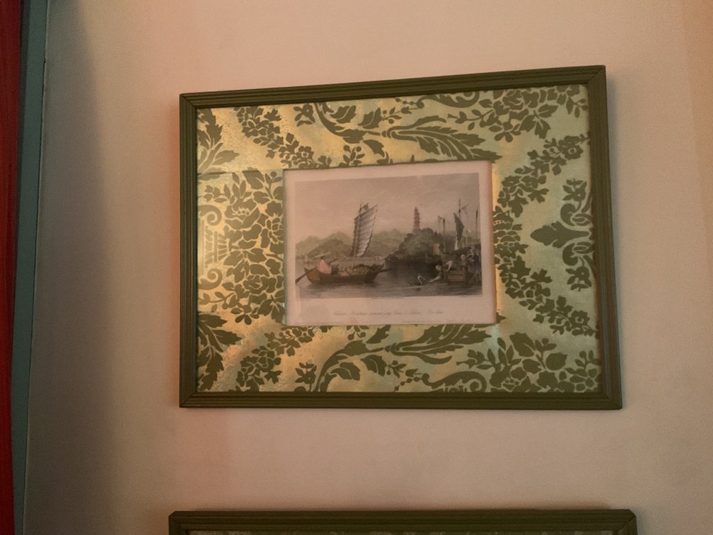 Image for Pair of Prints with Damask Mats