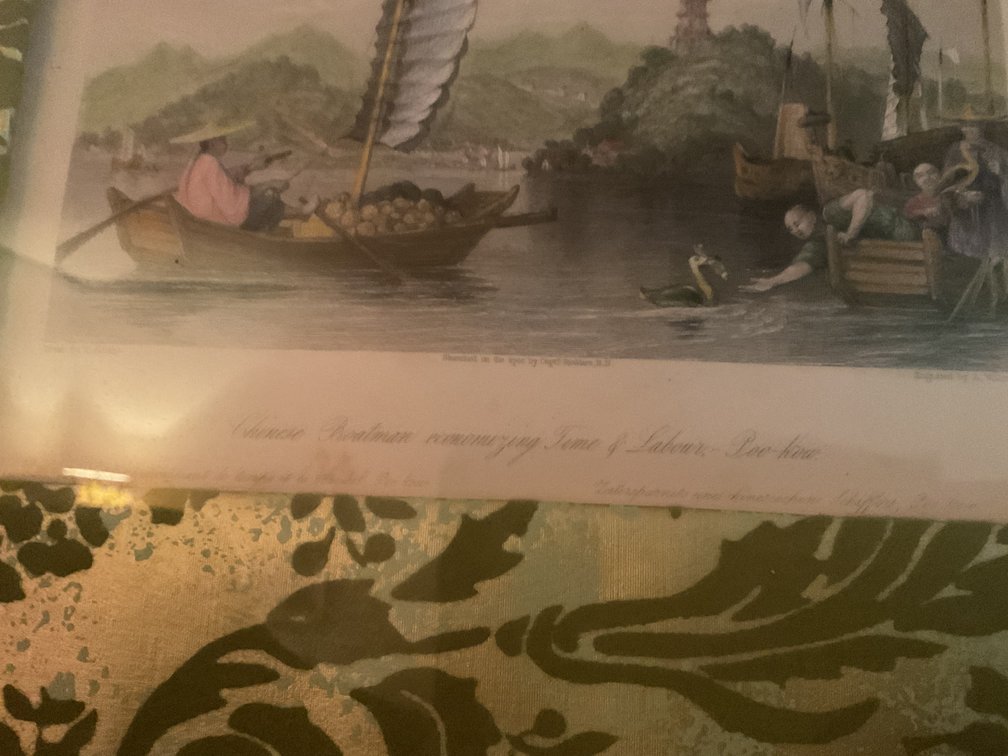 Image for Pair of Prints with Damask Mats