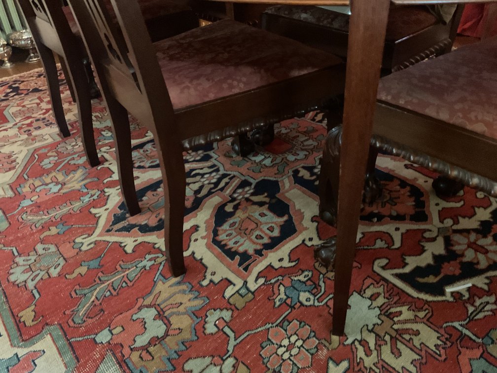 Image for Mahogany Dining Table with 6 Chippendale Chairs