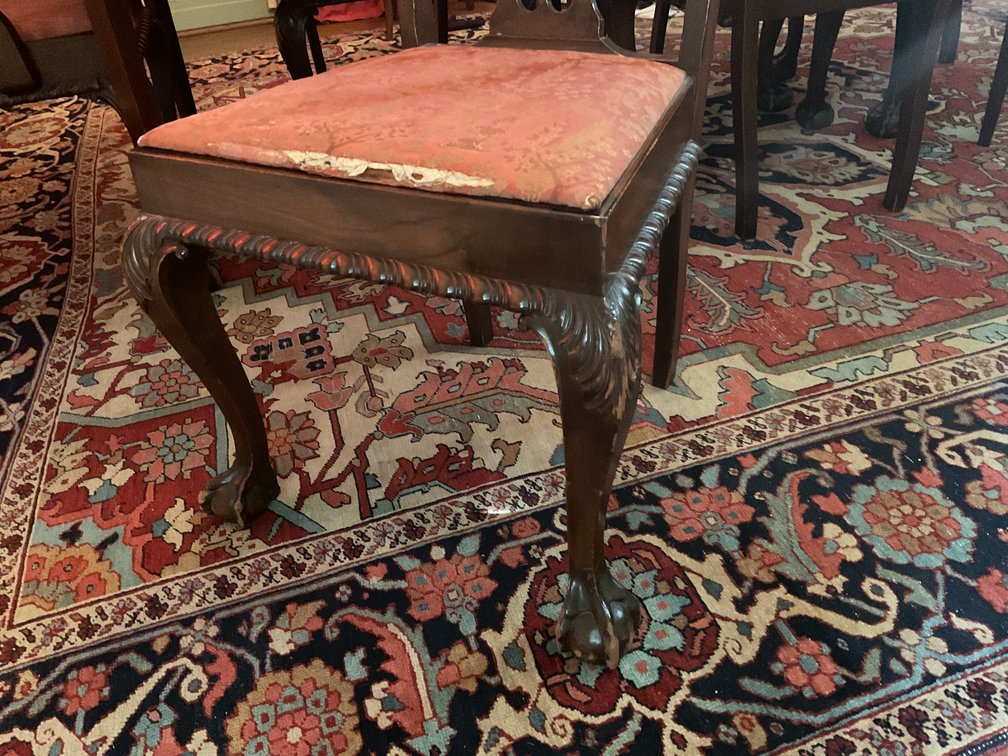 Image for Mahogany Dining Table with 6 Chippendale Chairs