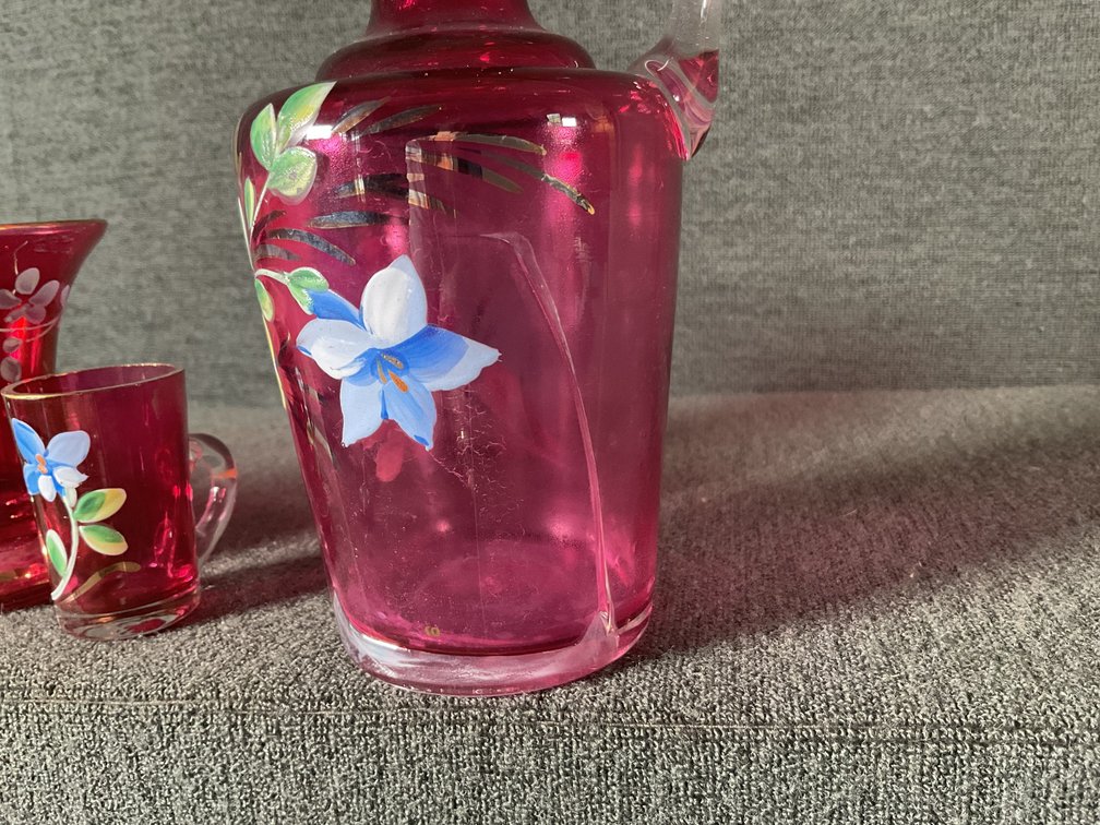 Image for Enameled Cranberry Glass