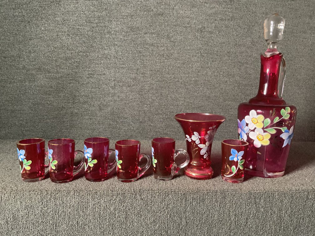Image for Enameled Cranberry Glass