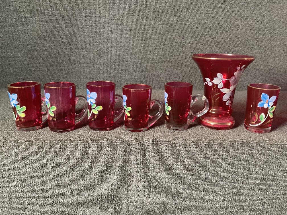 Image for Enameled Cranberry Glass