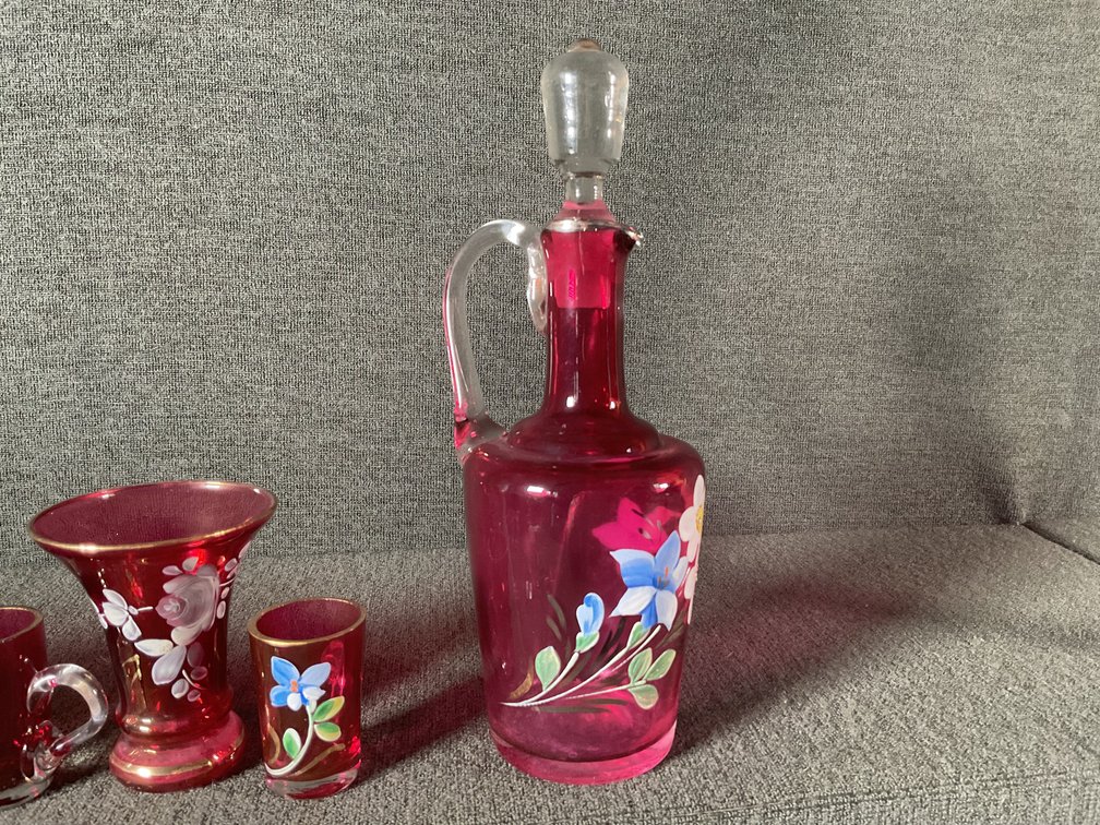Image for Enameled Cranberry Glass