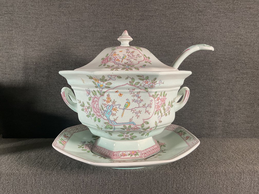 Image for Adams English Ironstone “Singapore Bird”  Tureen w/ Ladle