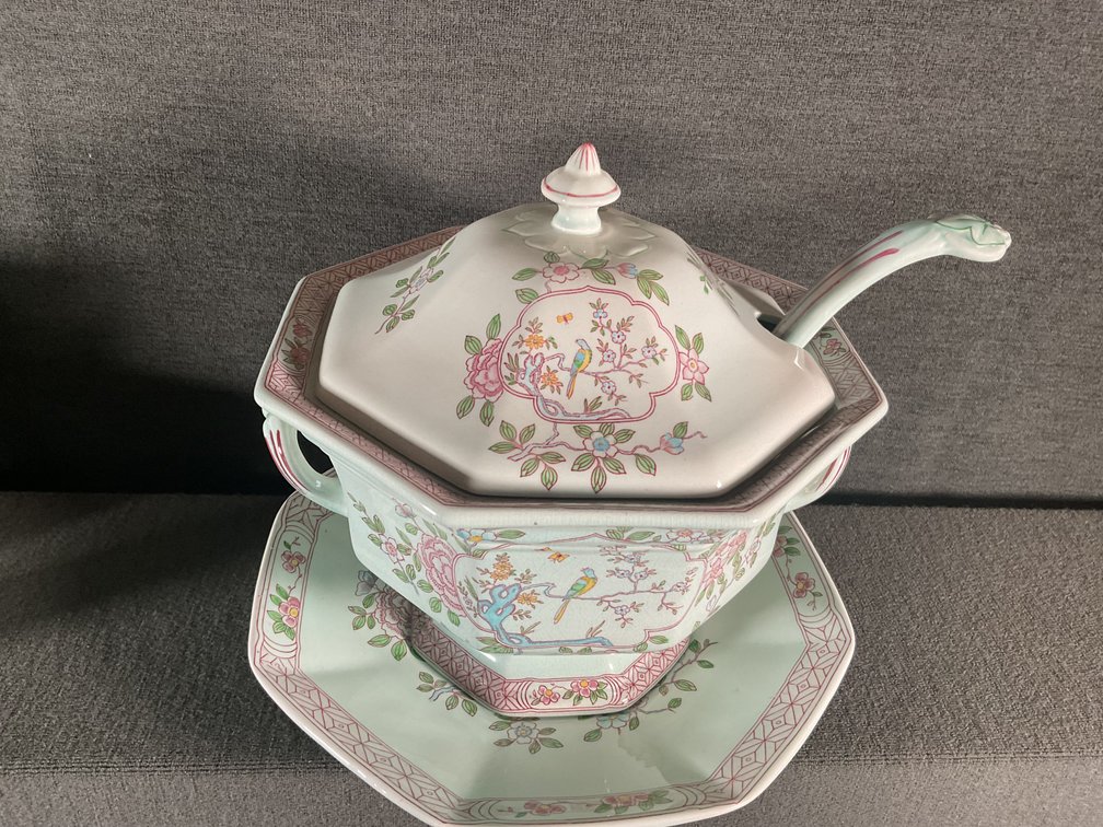 Image for Adams English Ironstone “Singapore Bird”  Tureen w/ Ladle