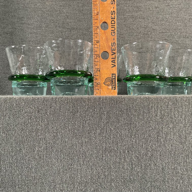 Image for Blenko Crackle Saturn Ring Low Ball Glasses with Muddlers