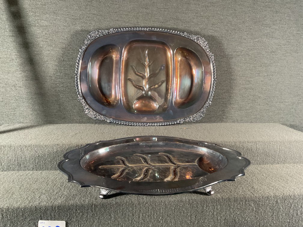 Image for Large Silver Plated Meat Serving Platters