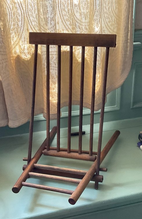 Image for Antique Wooden Bucket and Folding Chair