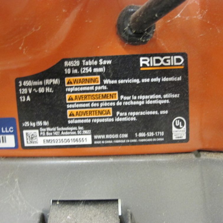 Image for Rigid R4520 Table Saw 10