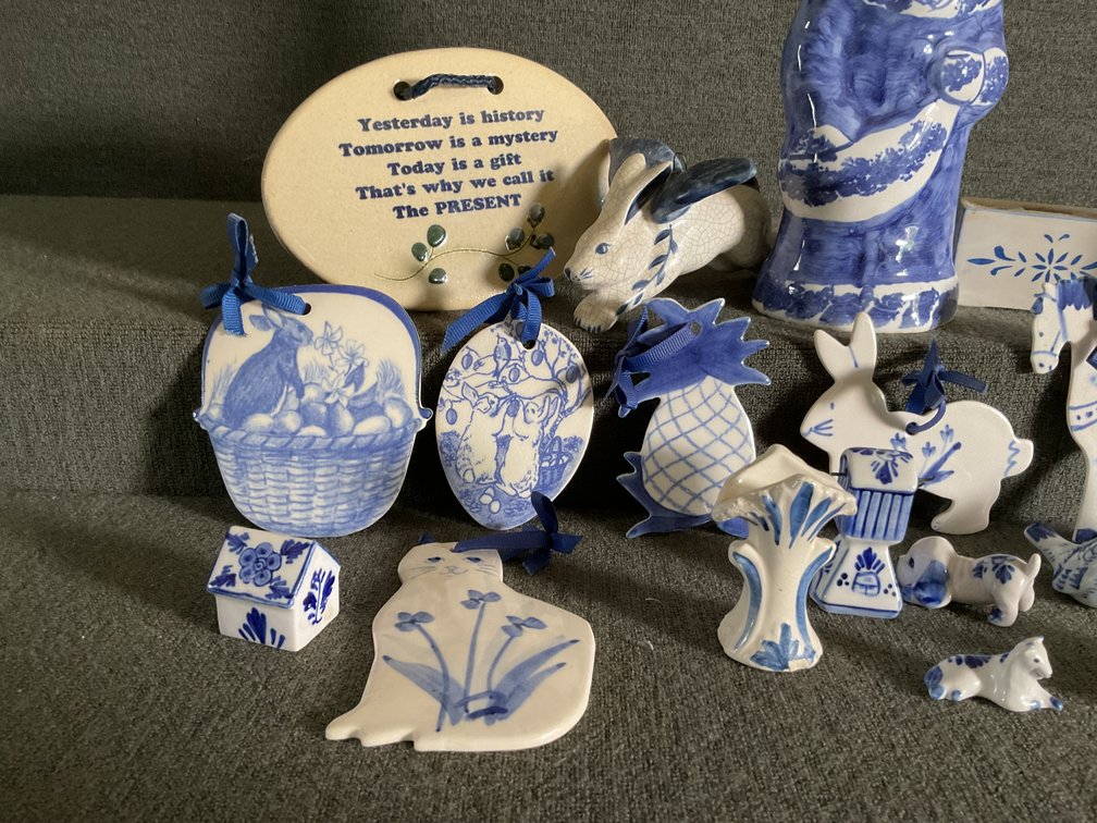Image for Hand Painted Blue and White Decor Items