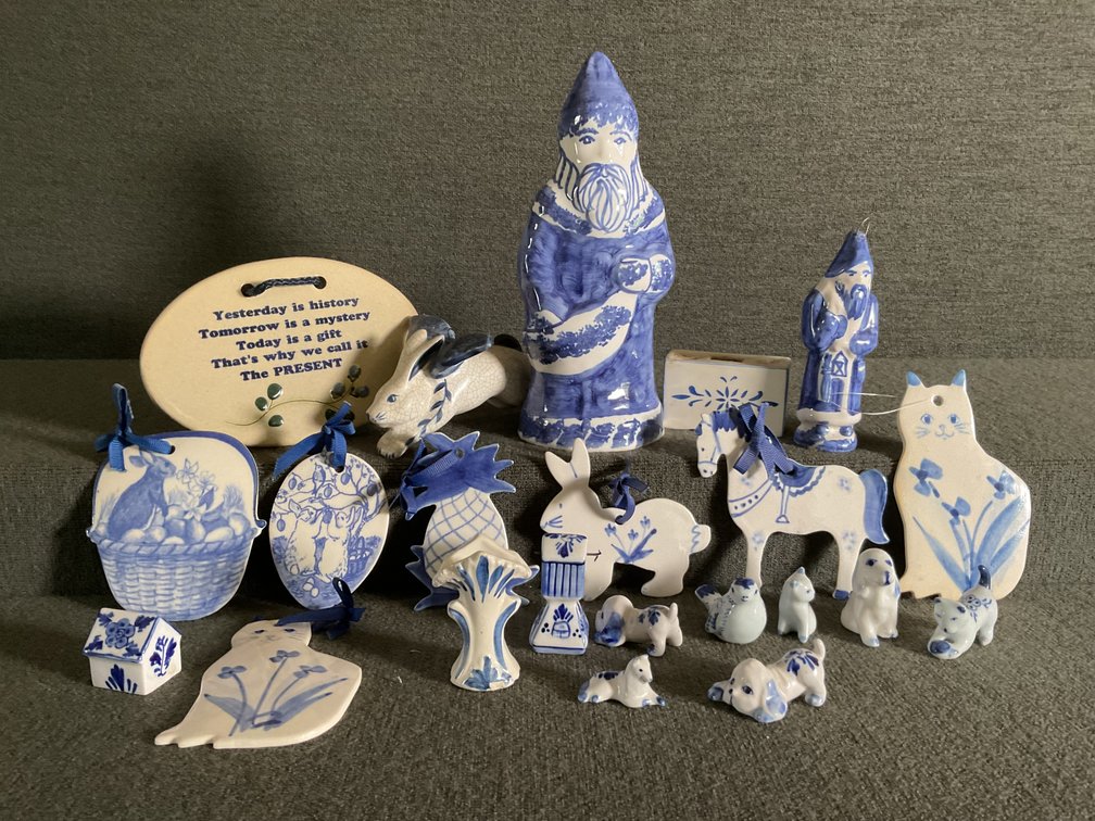Image for Hand Painted Blue and White Decor Items