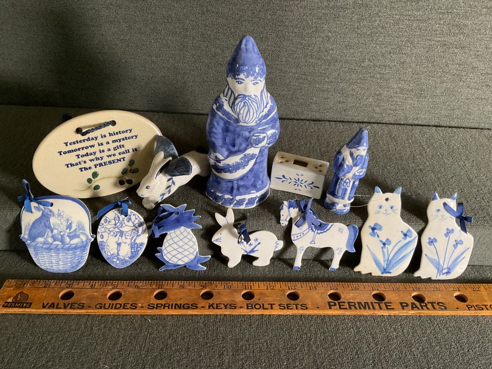 Image for Hand Painted Blue and White Decor Items