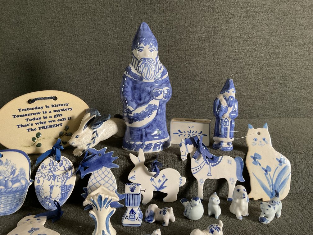 Image for Hand Painted Blue and White Decor Items