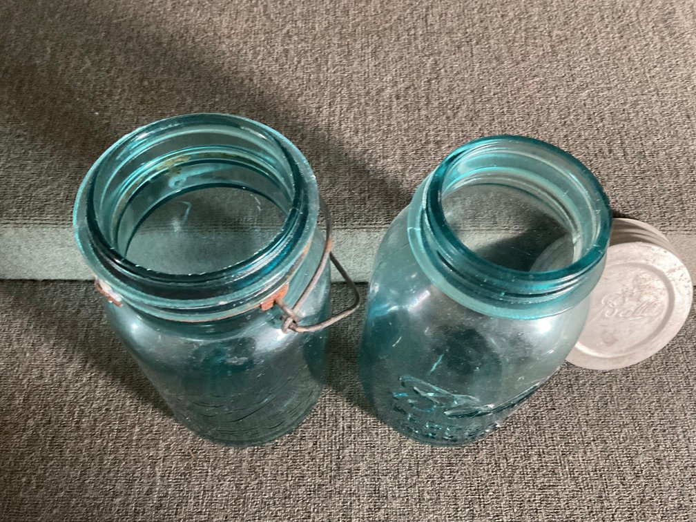 Image for Two Ball Blue Fruit Jars