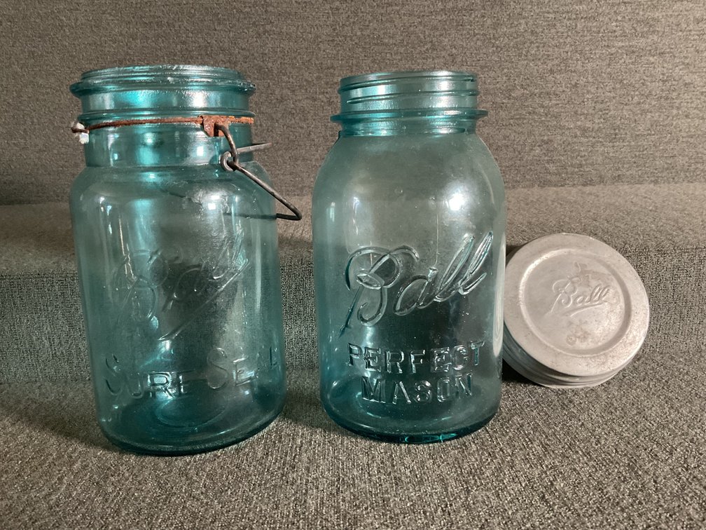 Image for Two Ball Blue Fruit Jars