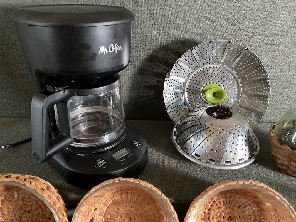 Image for Fire King Bowls in Woven Baskets