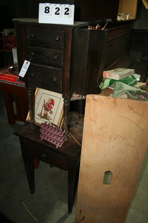 Image for Antique Sewing Stand, Table Contents Included