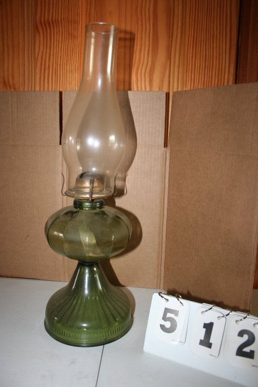 Image for Rare Green Glass Oil Lamp