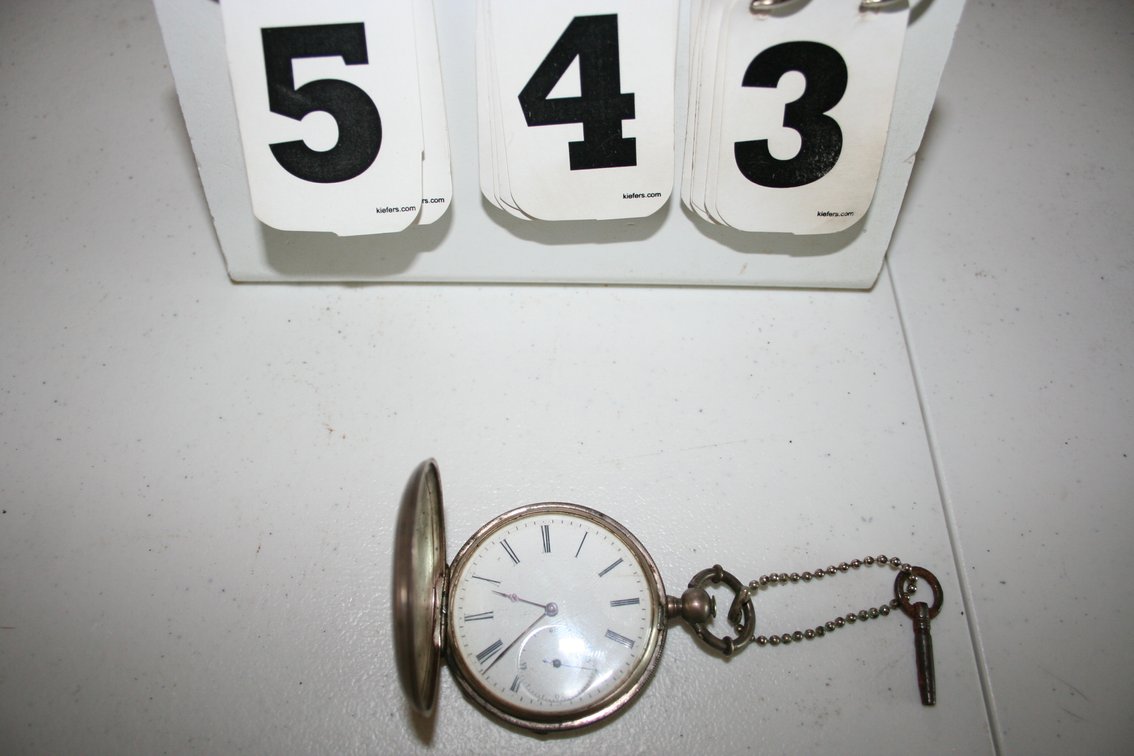Image for Locle RR Pocket Watch Key Wind #10755 Silver