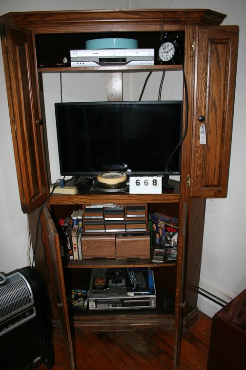 Image for Intertainment Center Oak Cabinet Included