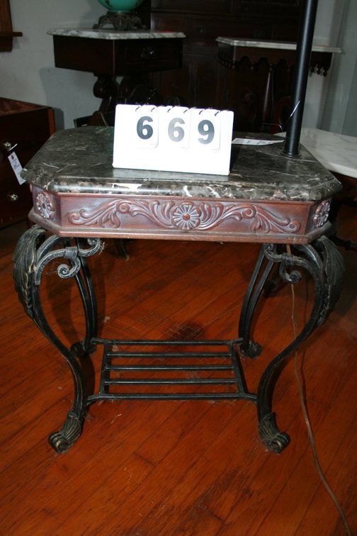 Image for Marble & Iron Lamp Table