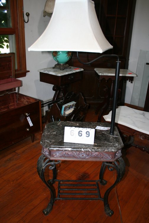 Image for Marble & Iron Lamp Table