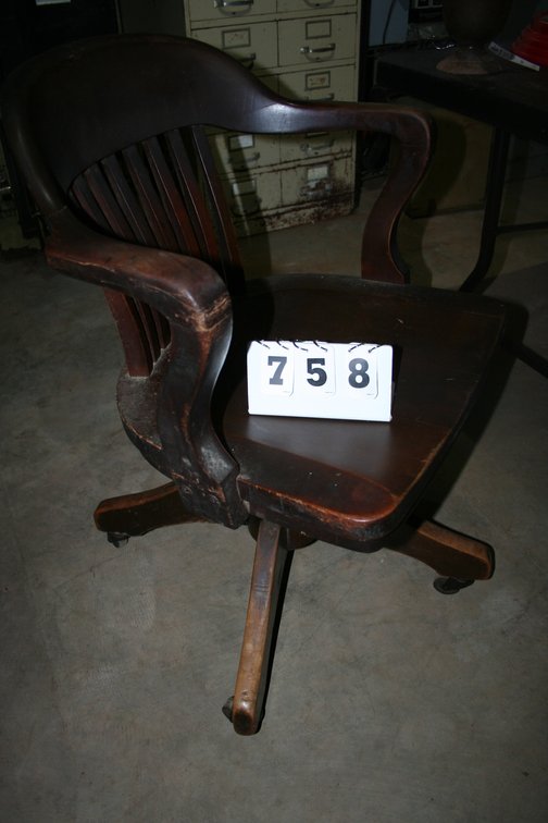 Image for Antique Walnut Swivel Desk Chair