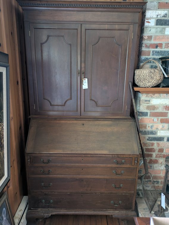 Image for Blind Door Secretary ( Bench Made ) Walnut 40 inches W & 80 inches H , Ogee Foot Secretary