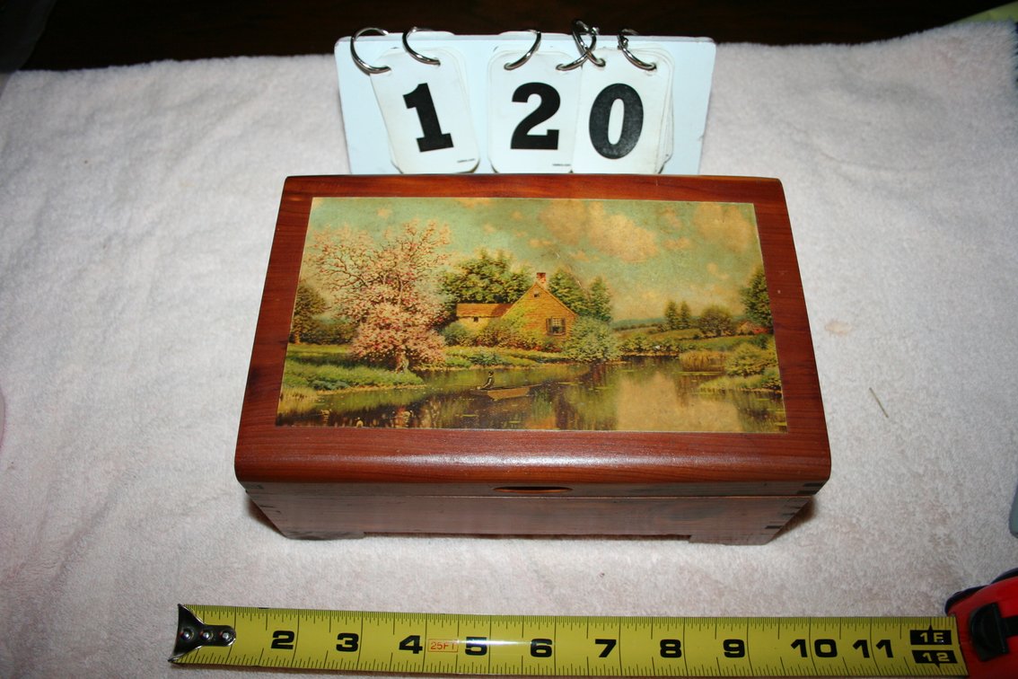 Image for Vintage Cedar Jewelry Chest Dove Tailed Corners