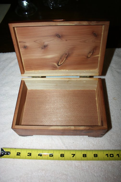 Image for Vintage Cedar Jewelry Chest Dove Tailed Corners