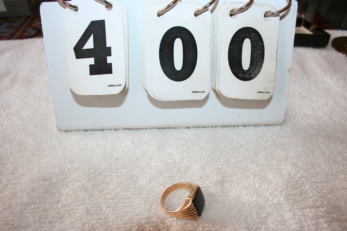 Image for 10K Gold Mens Ring, Onyx Stone