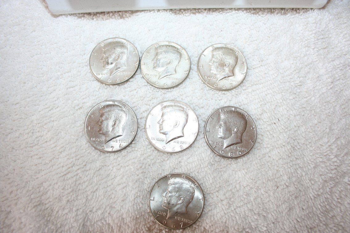 Image for Kennedy Halves 1966, 1967, 1968, 1974, 1980  (7)