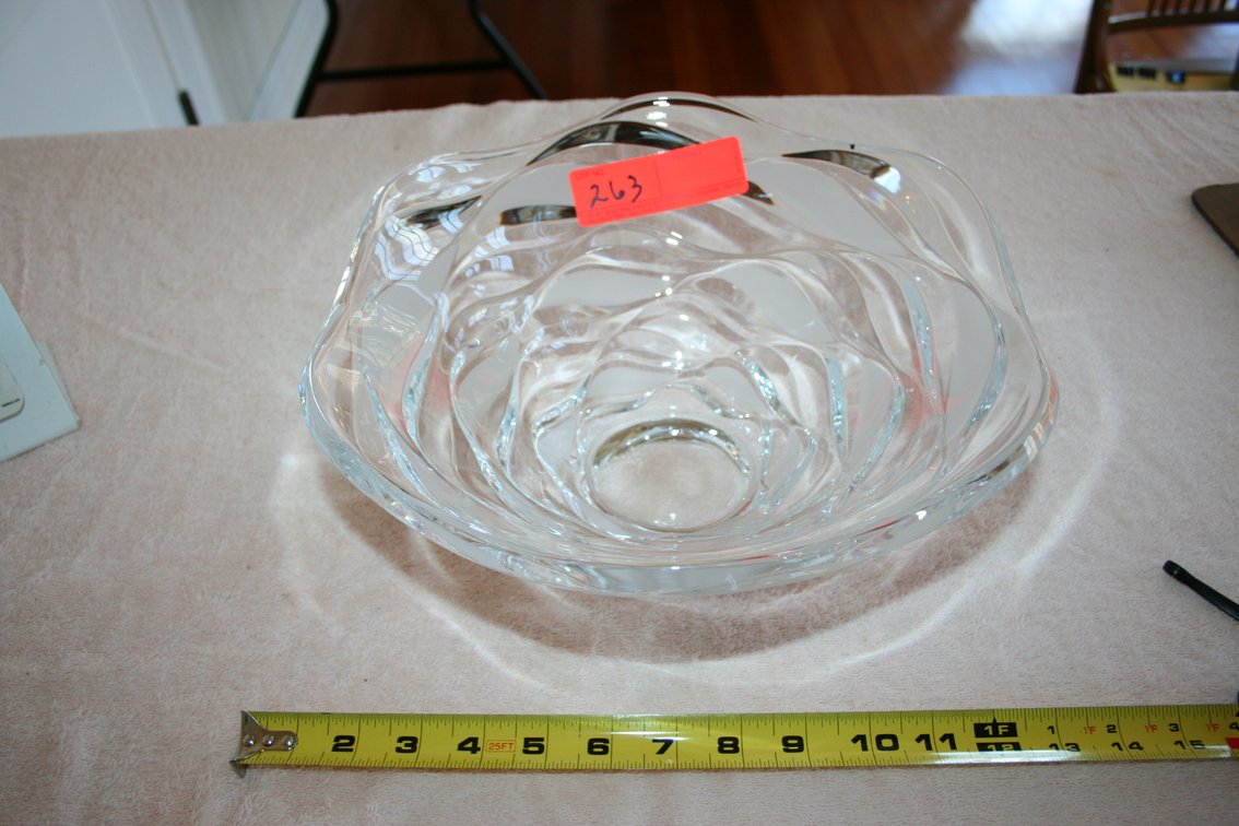 Image for Heavy Glass Etched Bowl  11