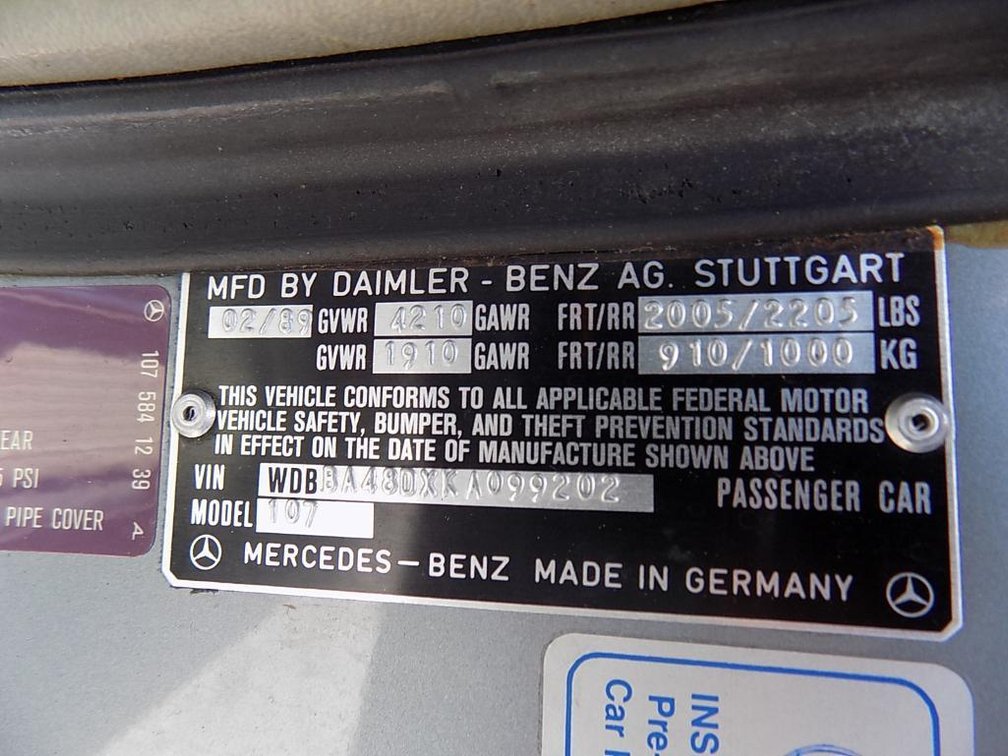 Image for 1989 Mercedes 560SL