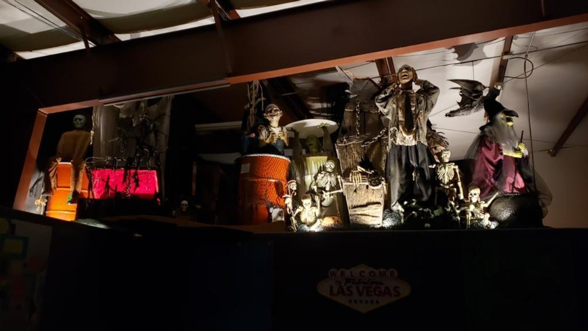 Entire Halloween Decor Collection on Top of Tan Wall (See updated info below)