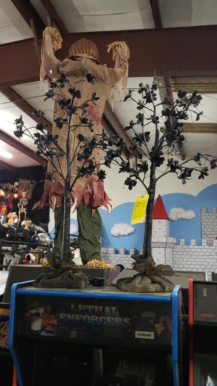 (2) Decorative Halloween Trees, Approx. 4' Tall