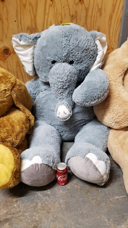 Large Blue Stuffed Elephant