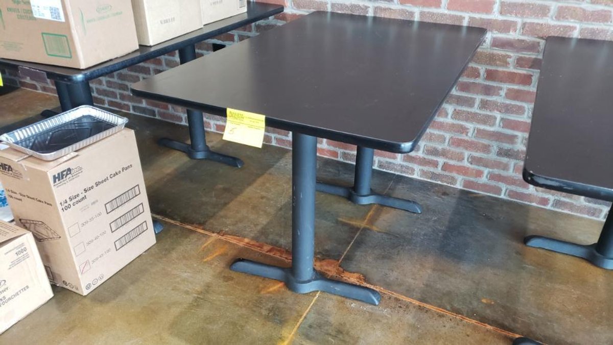 49 in. x 36 in. Wooden Black Dining Table