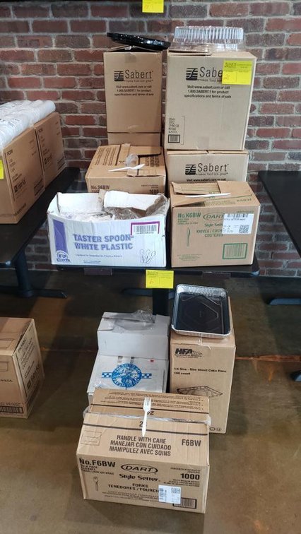 Assortment of Plastic Wear (Utensils, Pans, and Trays)