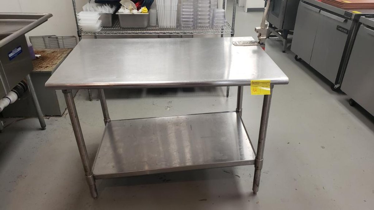 Stainless Steel Prep Table with Edland Can Opener